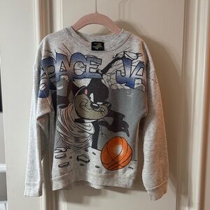 Vintage boys Warner Bros. Space Jam Crewneck Sweater - Gray and Orange